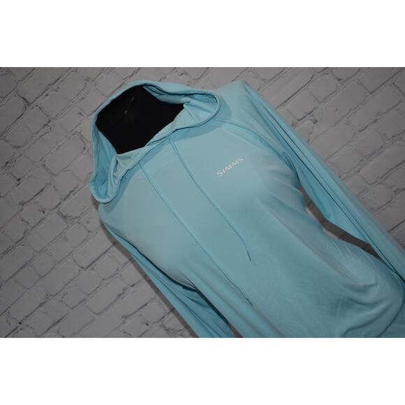 Simms Performance Fishing Hoodie Sun Shirt Womens Size Large SolarFlex UPF 50 - Picture 4 of 6